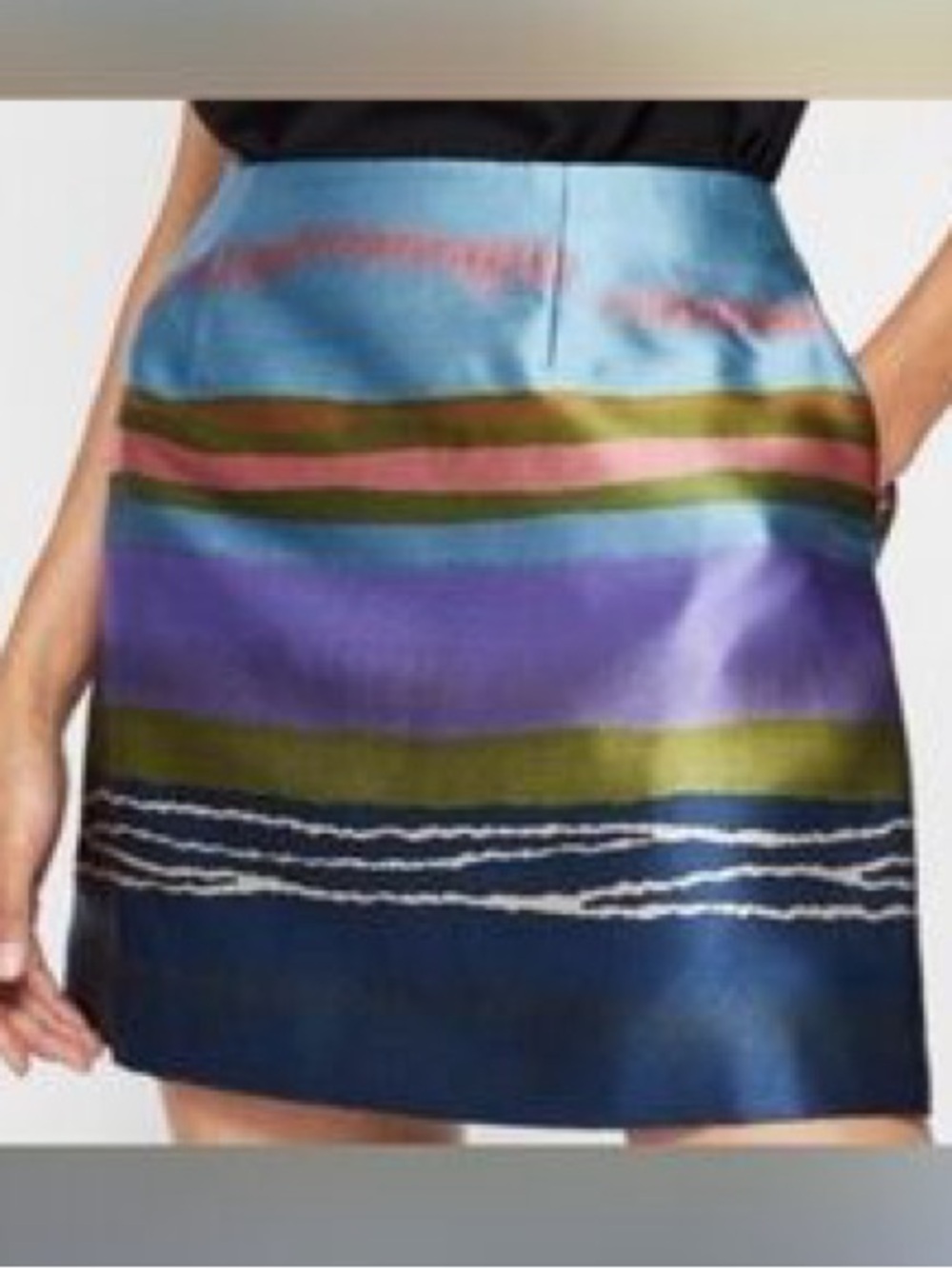Ted Baker Multicolor Striped Satin Mini Skirt (XS/1)